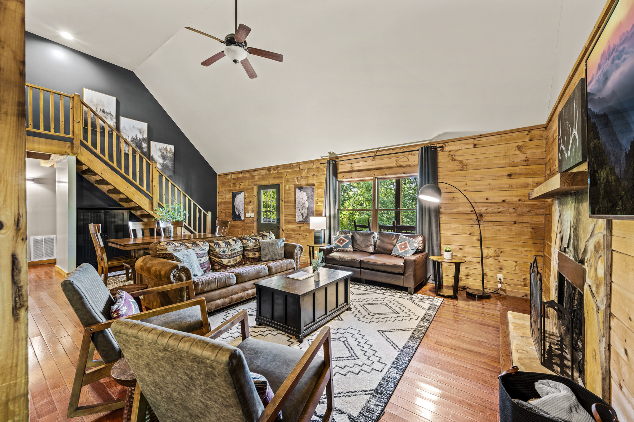 Warm, inviting space to gather and relax