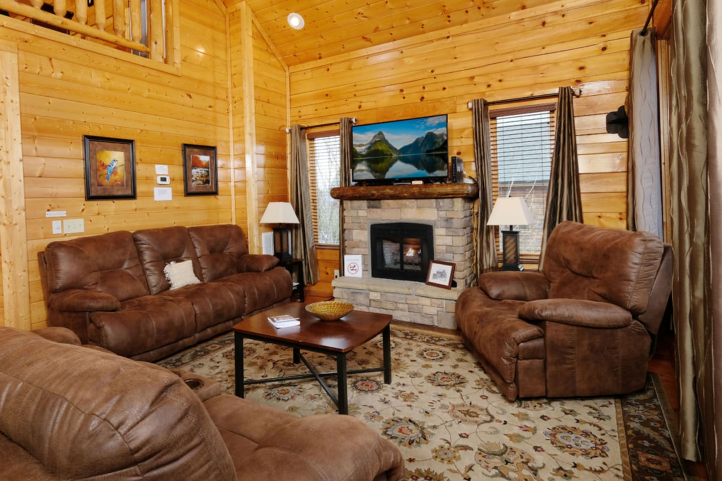 Electric fireplace in living room