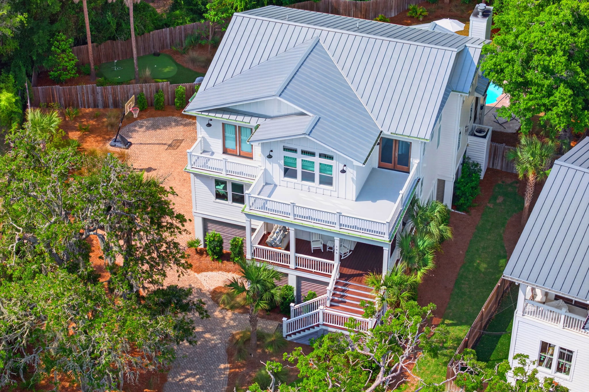 Aerial of home | Driftwood Dreams | 105 Forest Trail | Isle of Palms, SC | IOP Escapes