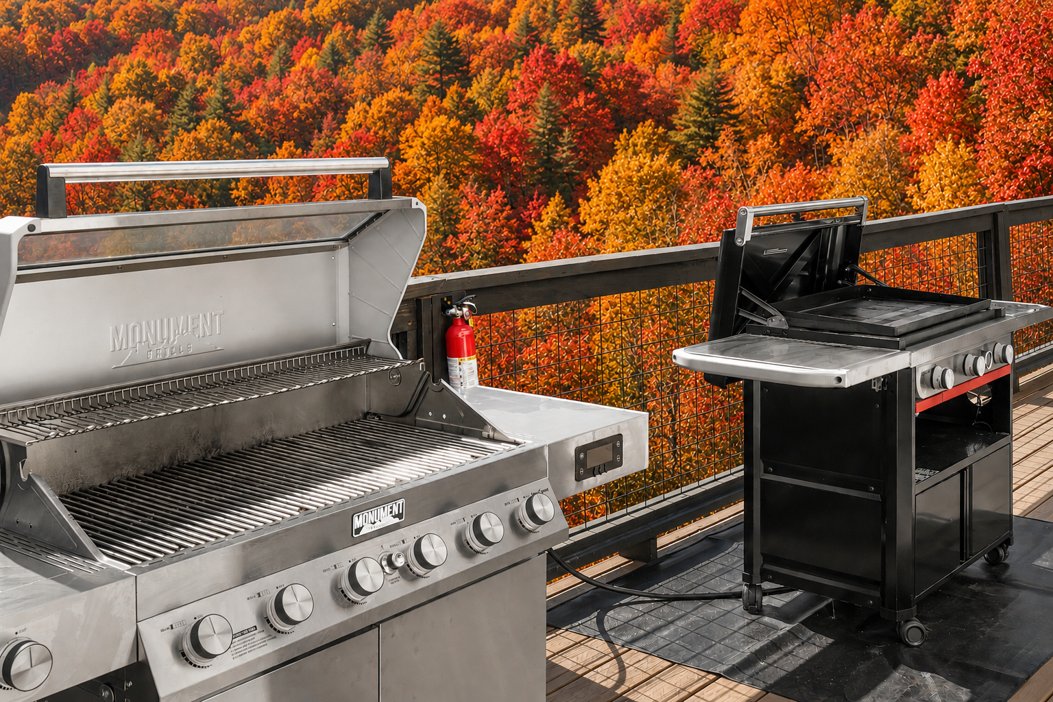 Grill out with the fall foliage colors. Peak color season is coming soon! Cook out for the whole group with the Weber gas griddle. Steps from the kitchen.