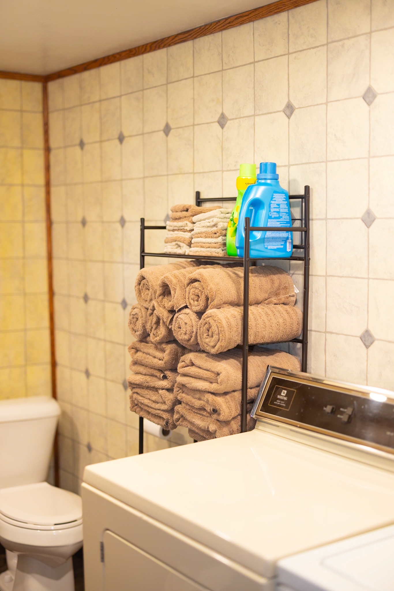 Bath with Washer/Dryer and a large supply of towels to keep it easy for you.