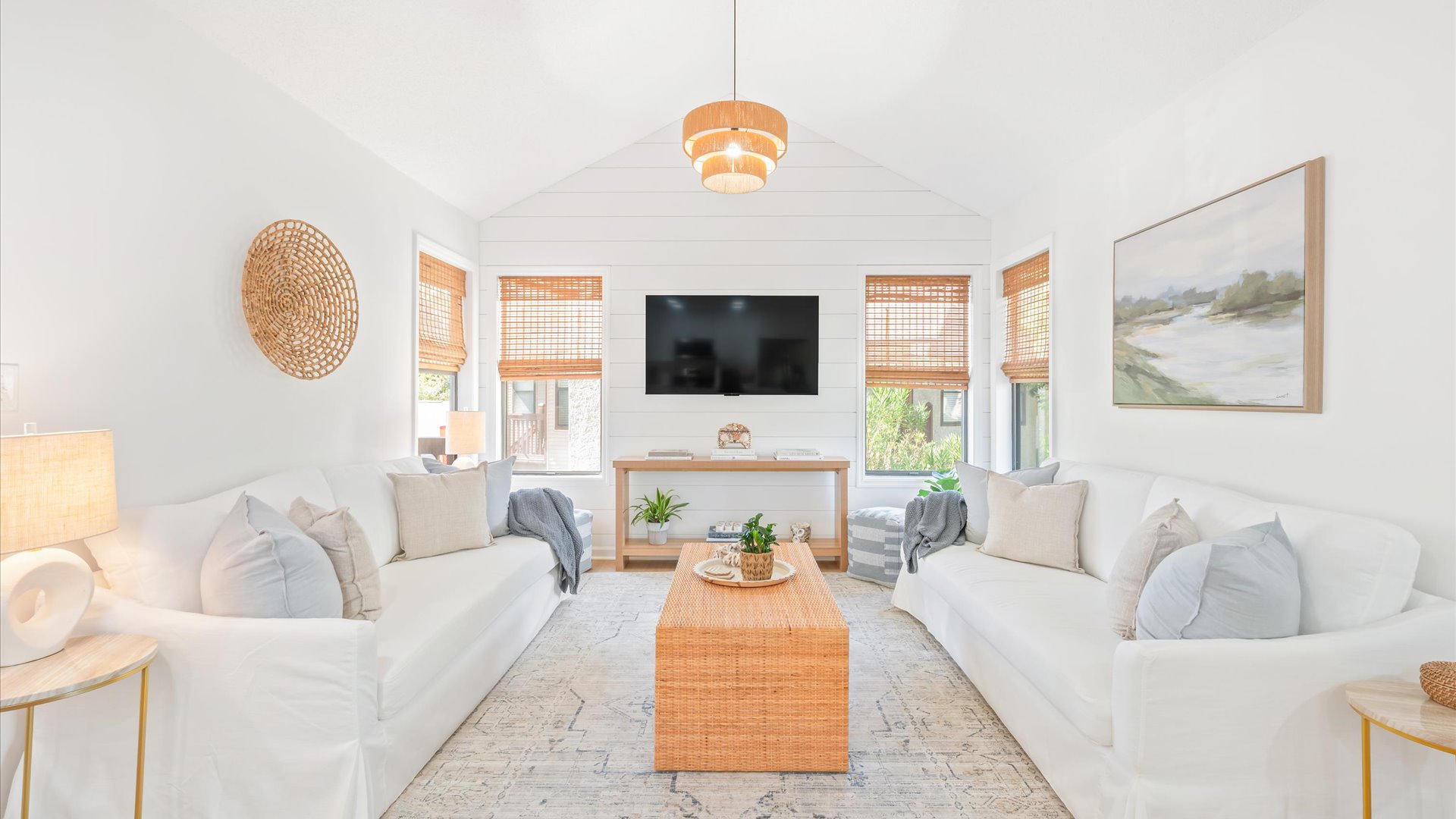 Living room with Shiplap Accents