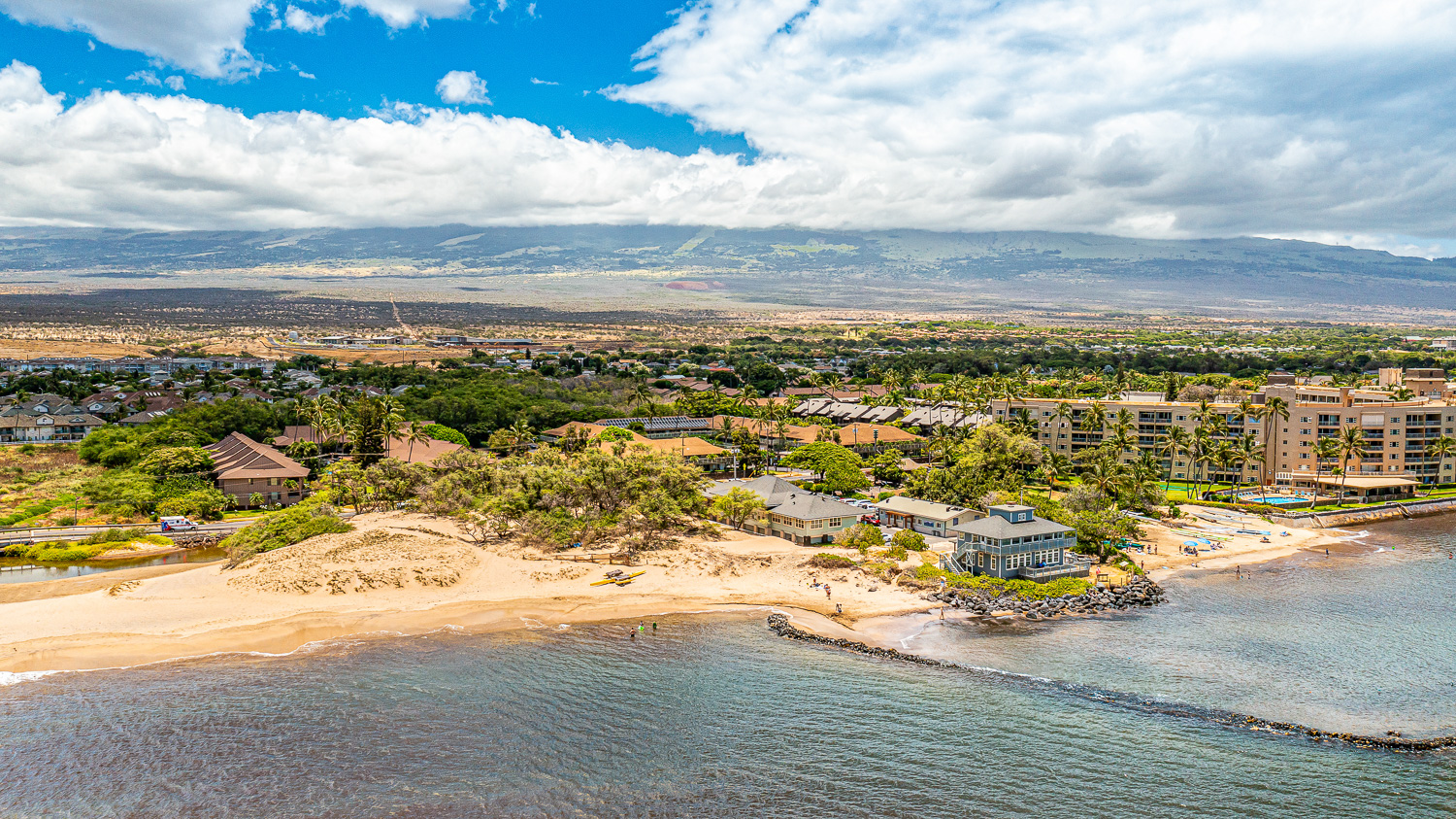 Right across from this beautiful golden beach