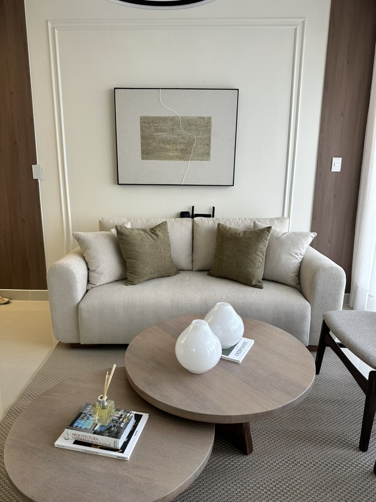 A cozy, light-filled living room made for relaxing after a day exploring Santiago. 🤍✨