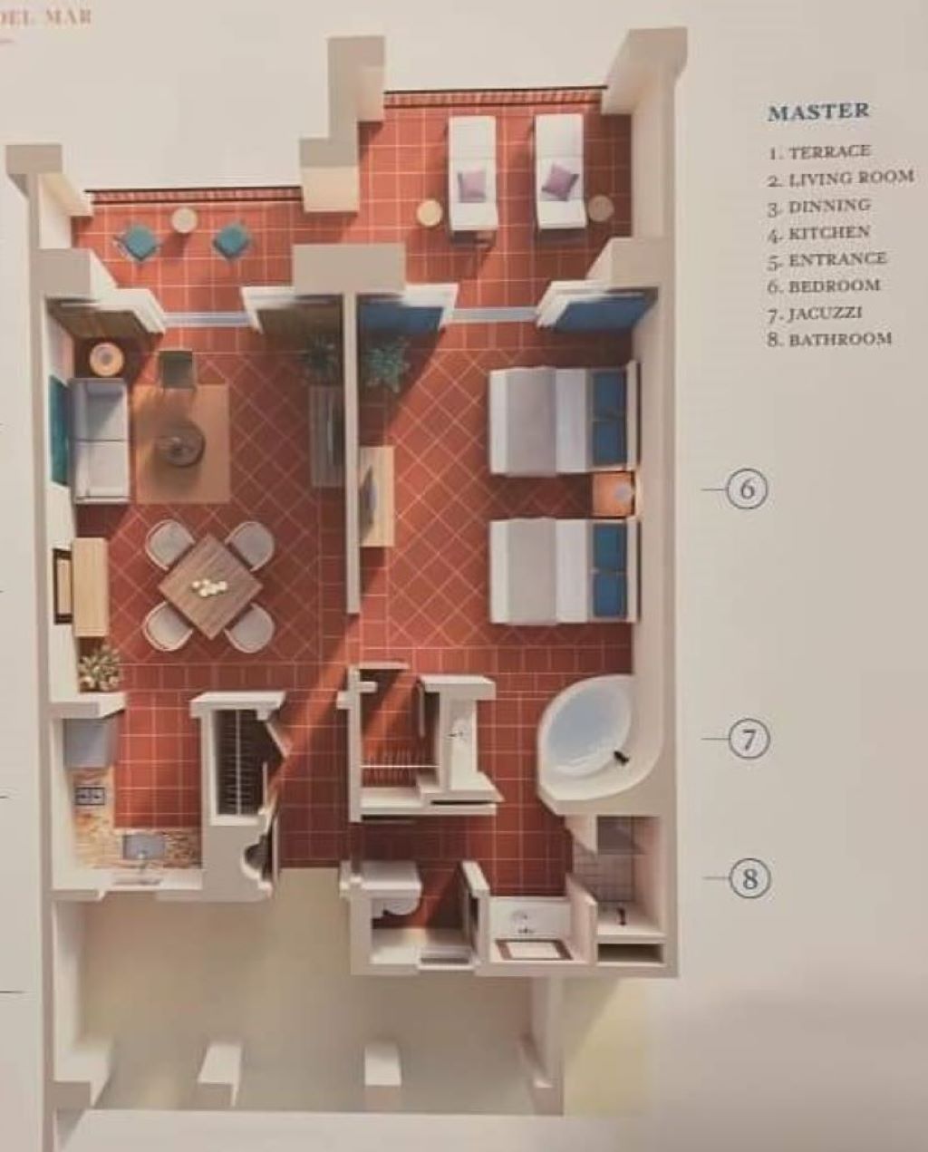 Owner Master Suite Floorplan at Hacienda Del Mar Cabo, Vacation Travel Exclusives