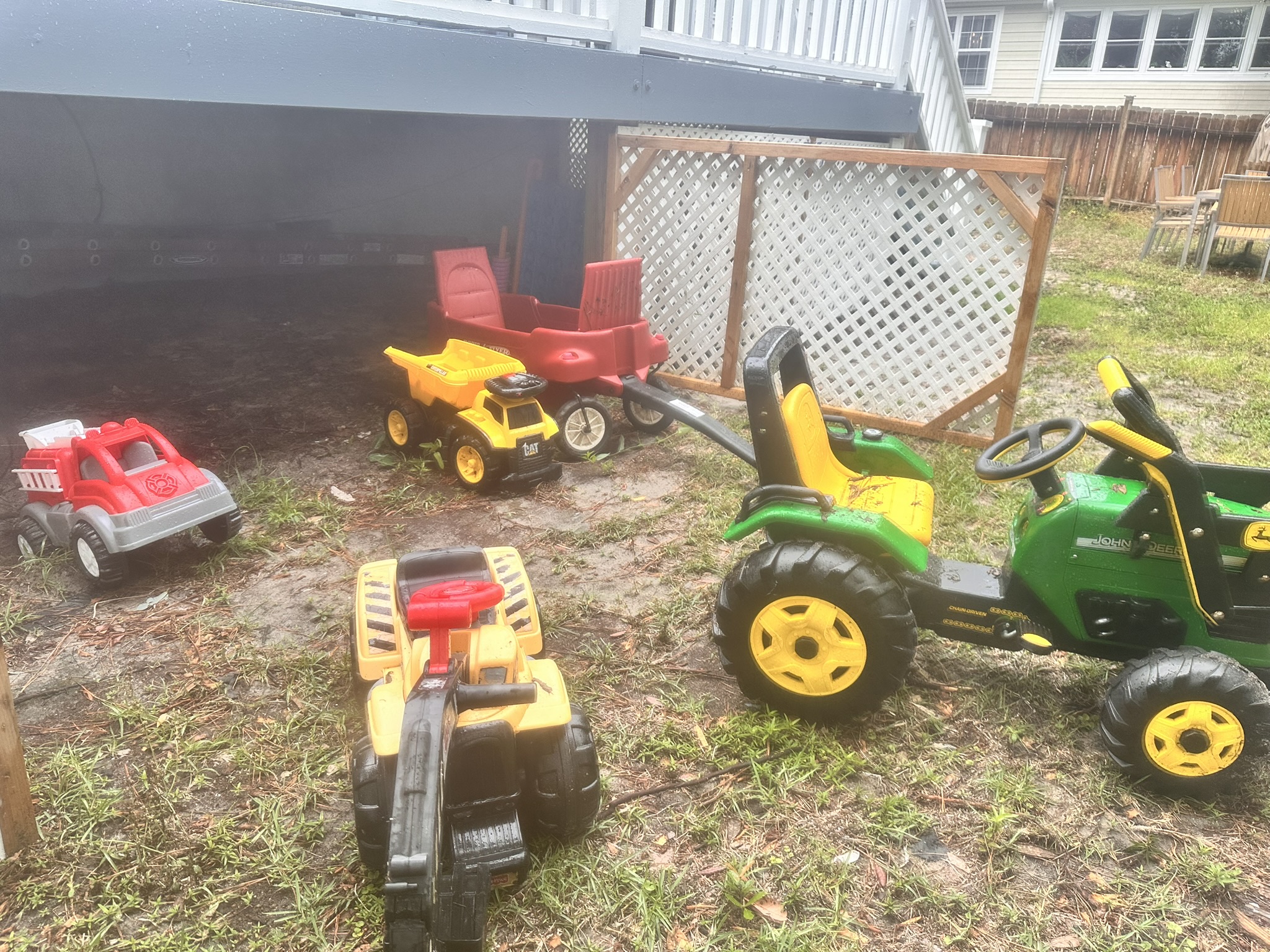 John Deere Chain Driven Rider, Beach Wagon, other riders & trucks for outdoor play