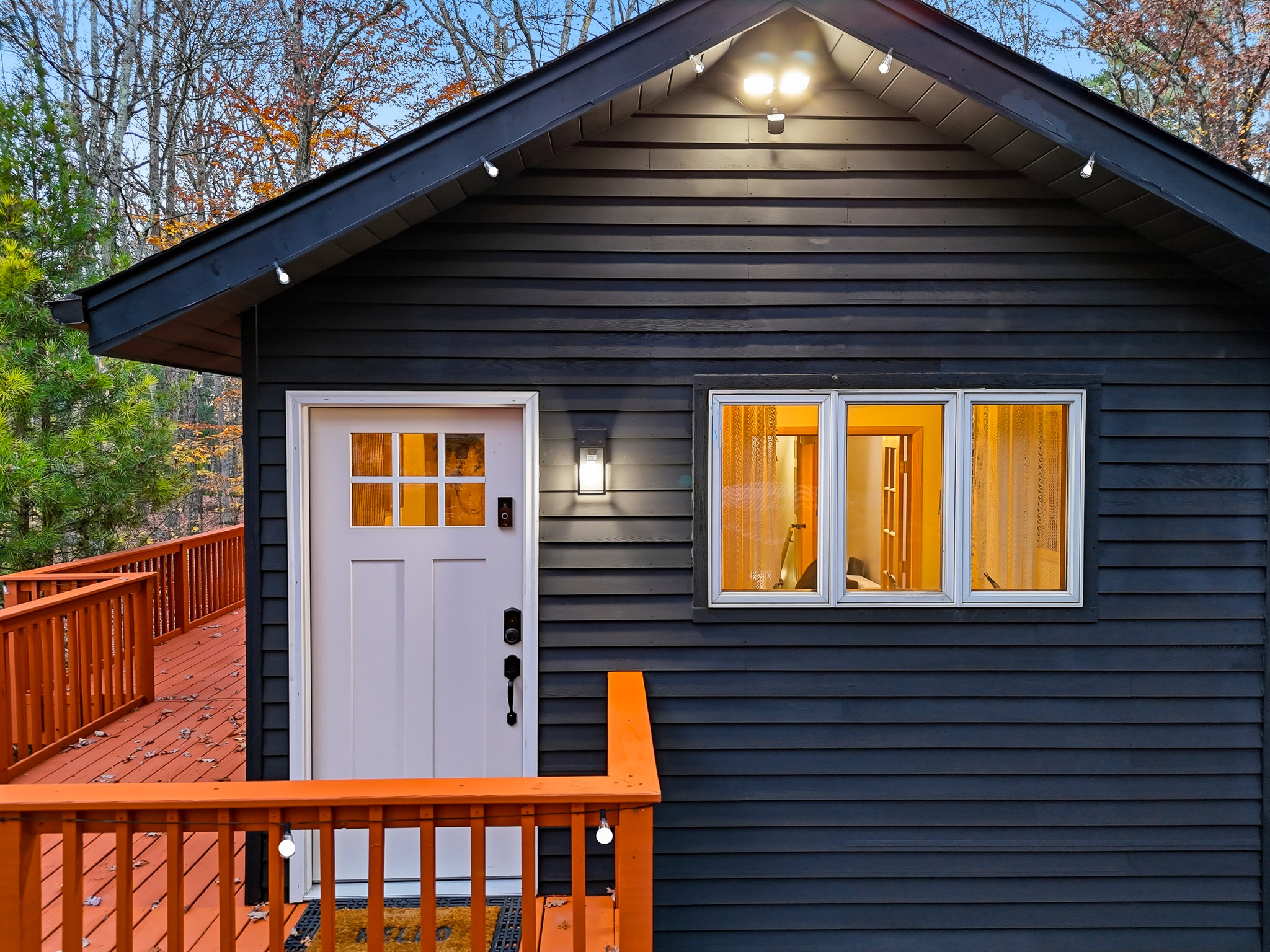 Stunning wood exterior and main entrance