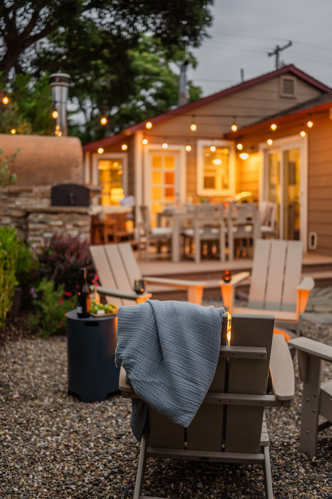 Back yard at night