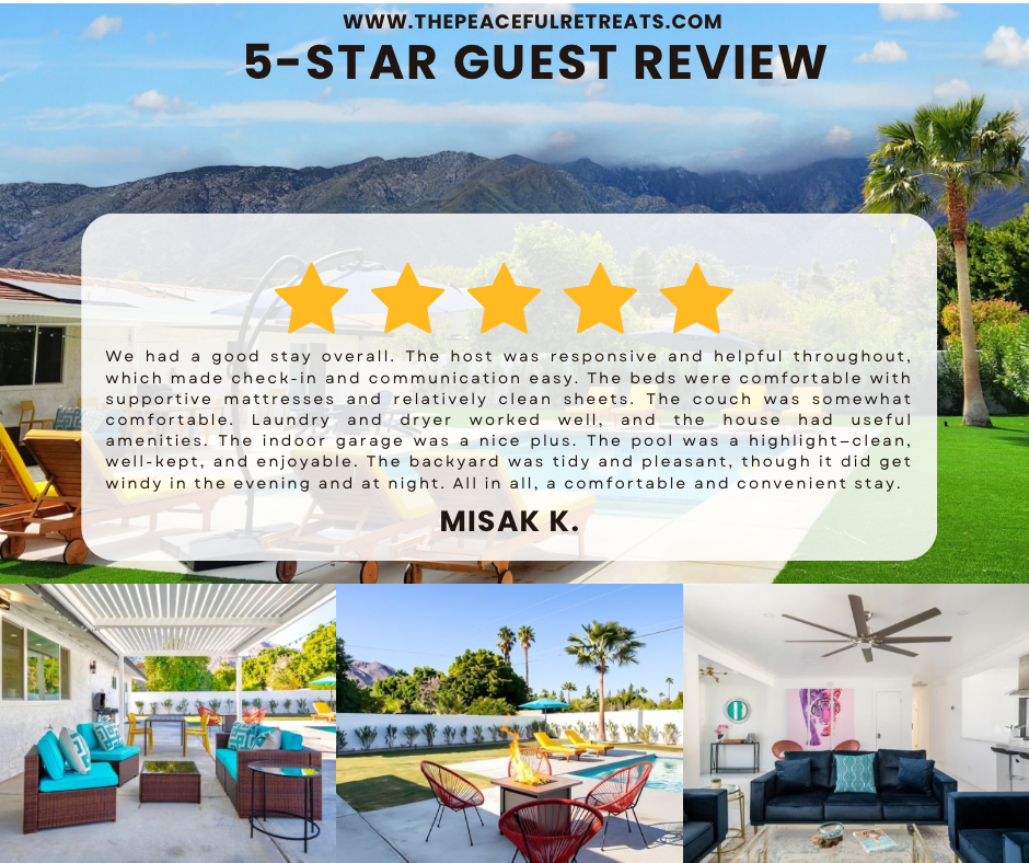 5-star hospitality awaits at ThePeacefulRetreats!
