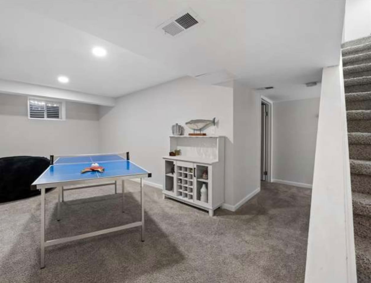 Ping pong in the finished basement
