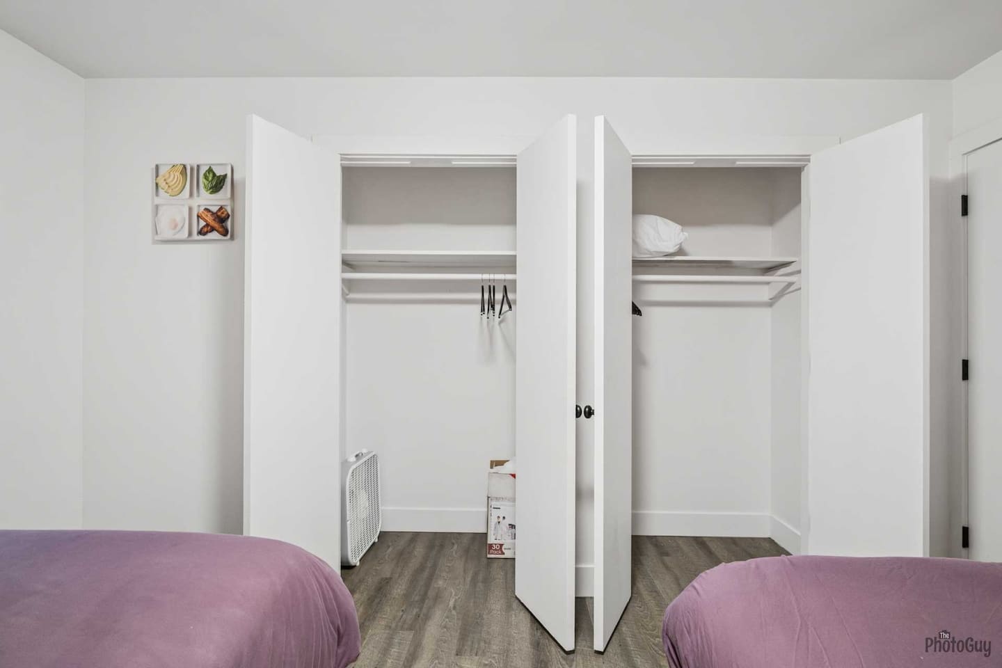 Double queen bedroom with closets