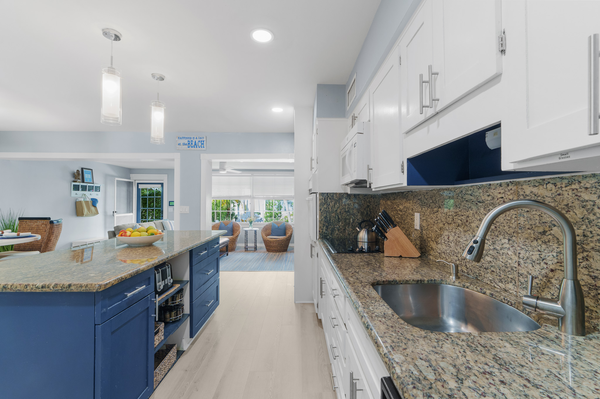 Spacious, open concept, kitchen, living room and dining area