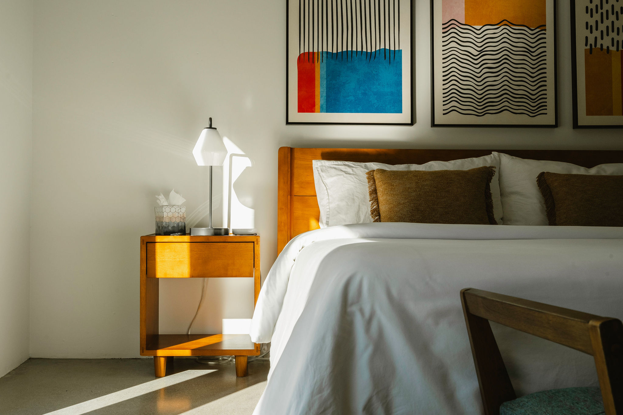 Large primary bedroom with Smart TV