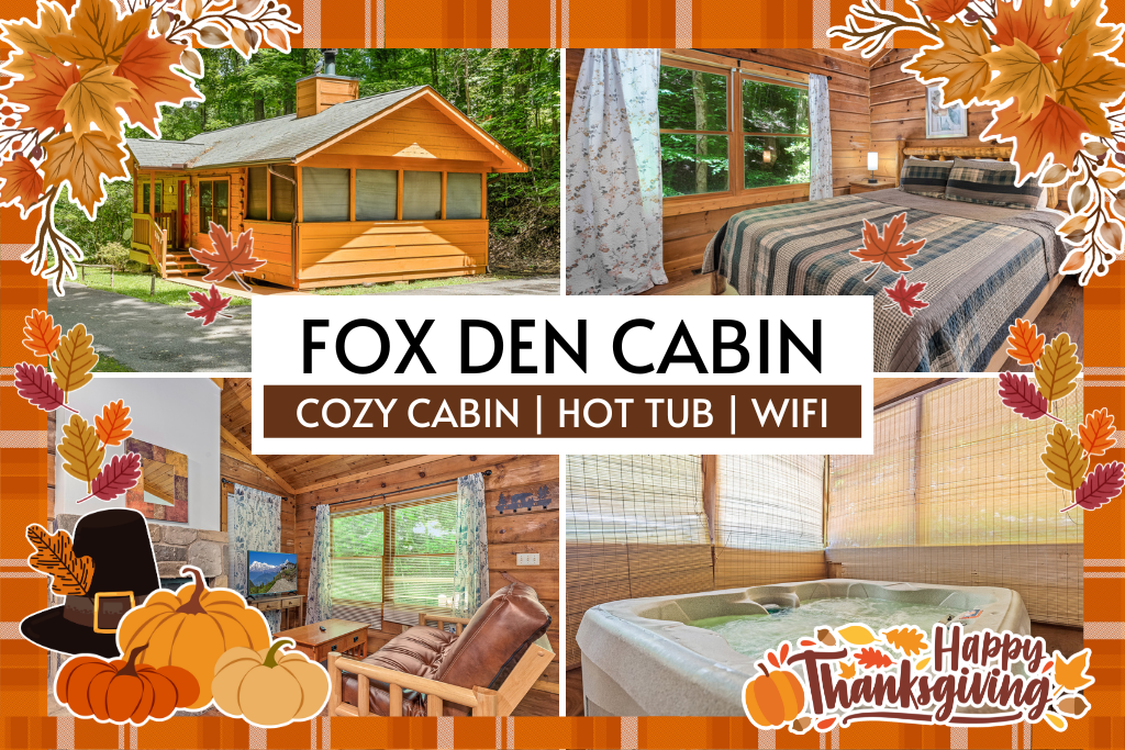 Fox Den Cabin is a cozy mountain escape with WiFi, a private hot tub, and rustic charm—perfect for couples or small families.
