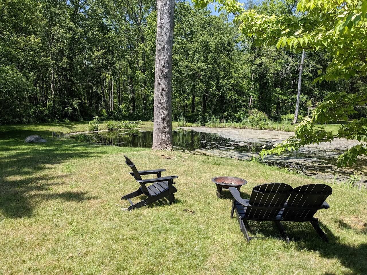 Relax by the firepit and listen to nature.