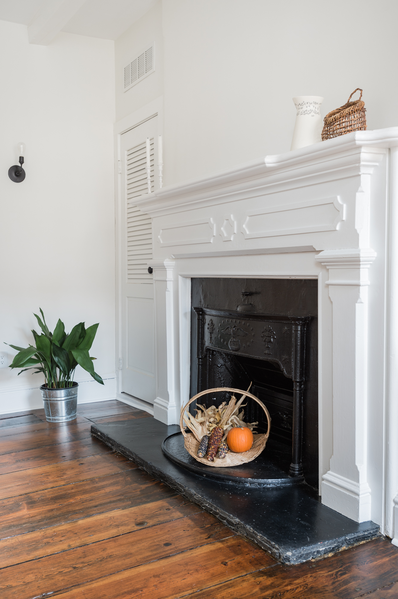 The living room hearth