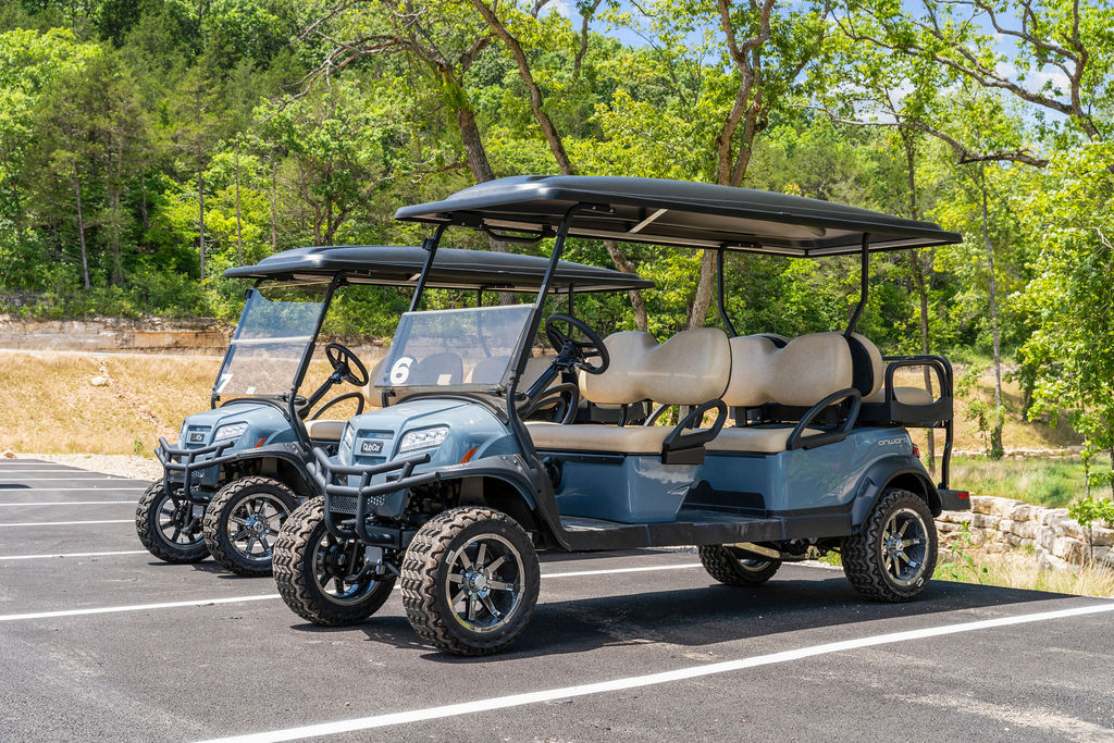 Rent a golf cart and cruise the camp ,  the easiest way to explore Tall Timbers' wooded acres.