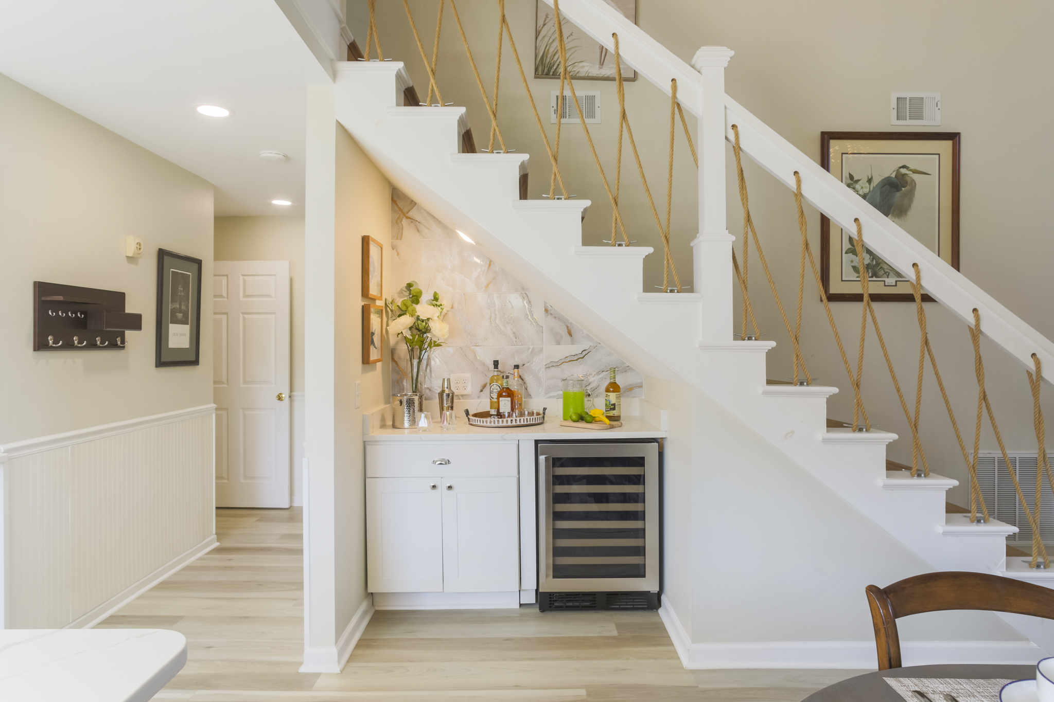 Sip, serve, and unwind — the bar area is perfect for happy hour at home.