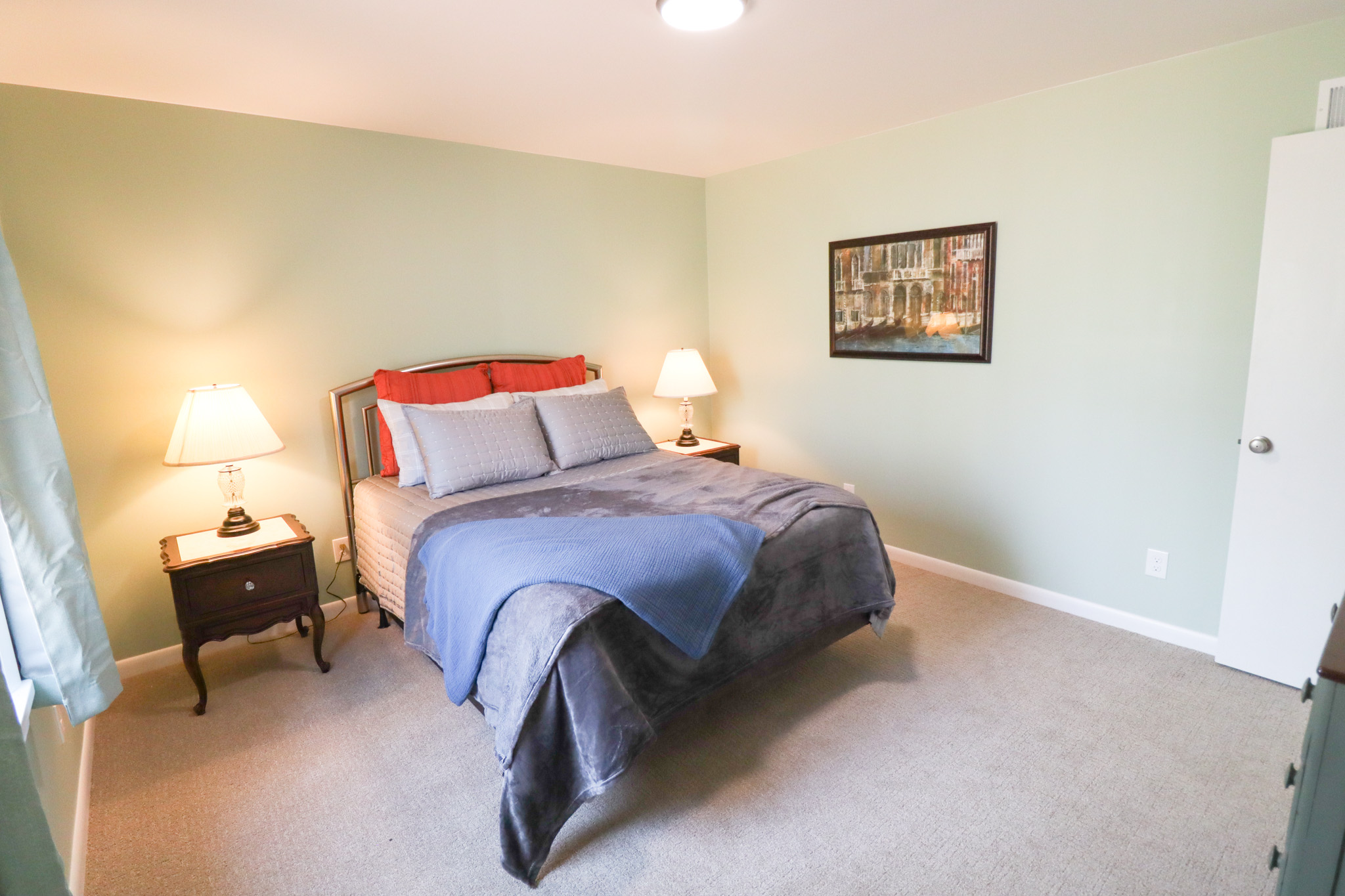 Peaceful bedroom designed for restful sleep