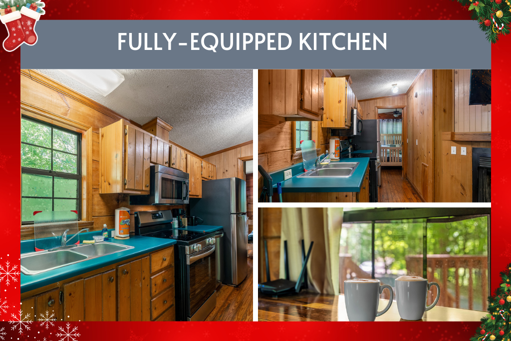 Whip up home-cooked meals in this fully equipped kitchen space