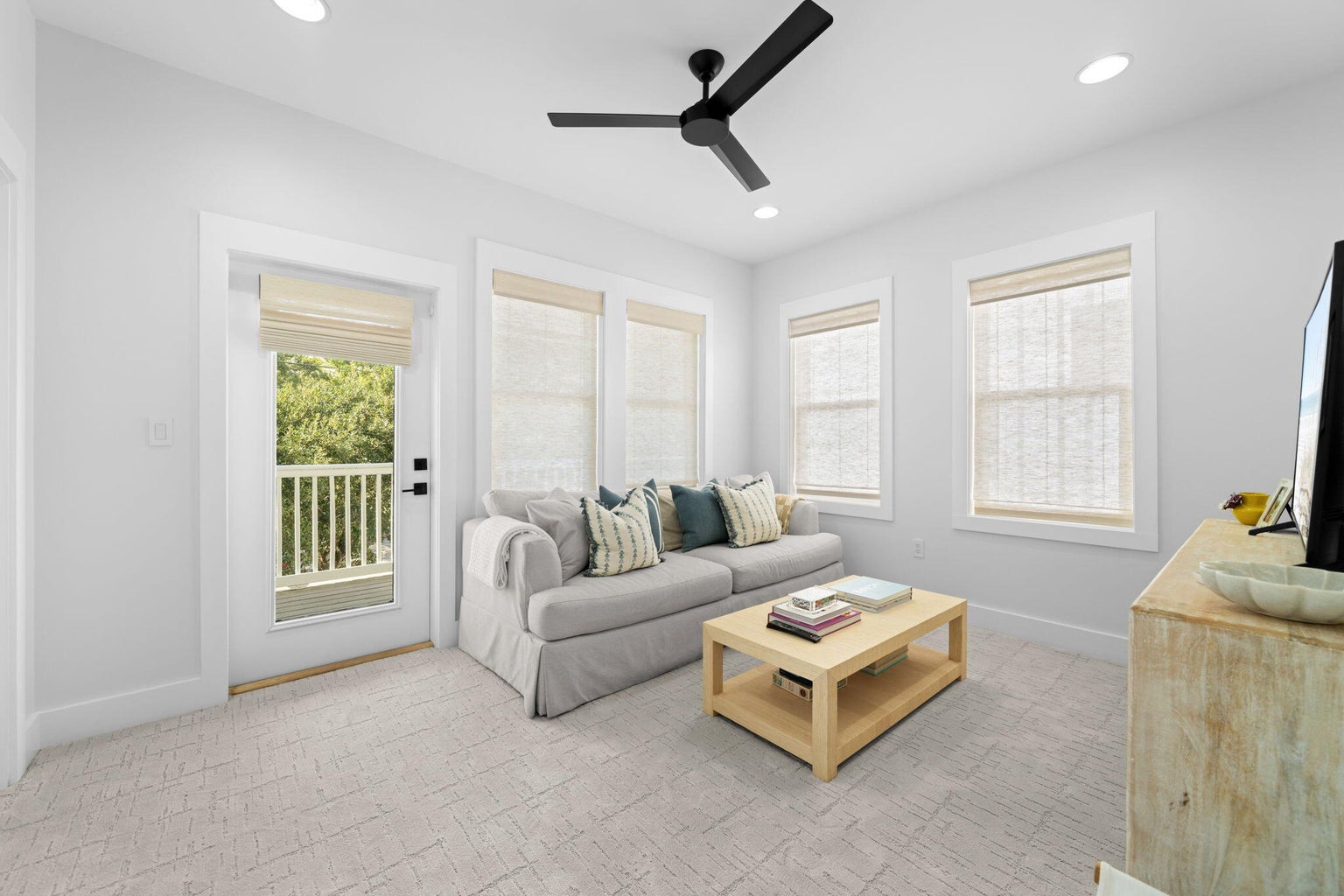 Upstairs living room offers a queen sleeper sofa.