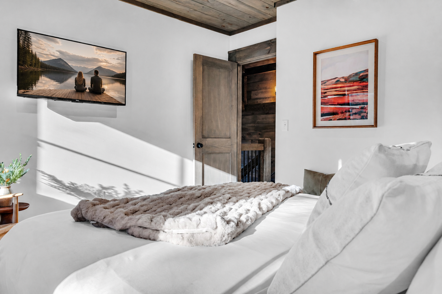 There are 5 smart TVs throughout the house including most bedrooms.