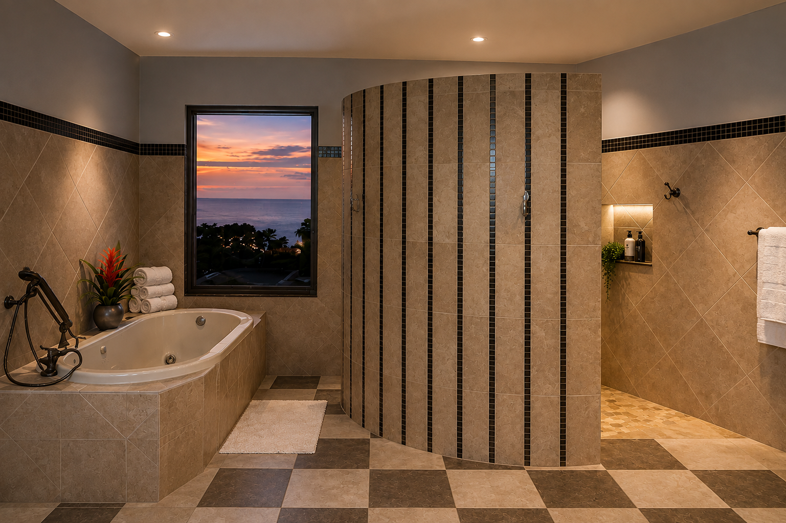 Suite 1 bath and rain shower