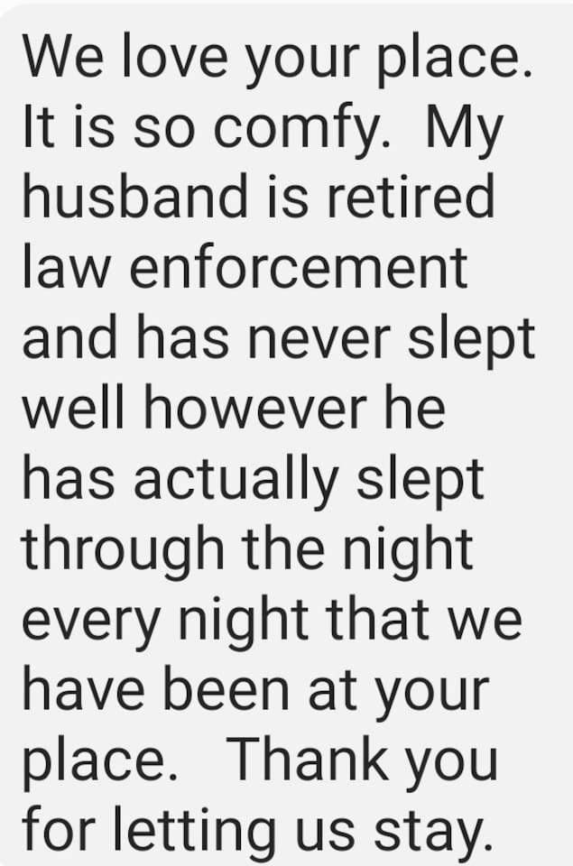 Comment from a recent guest.