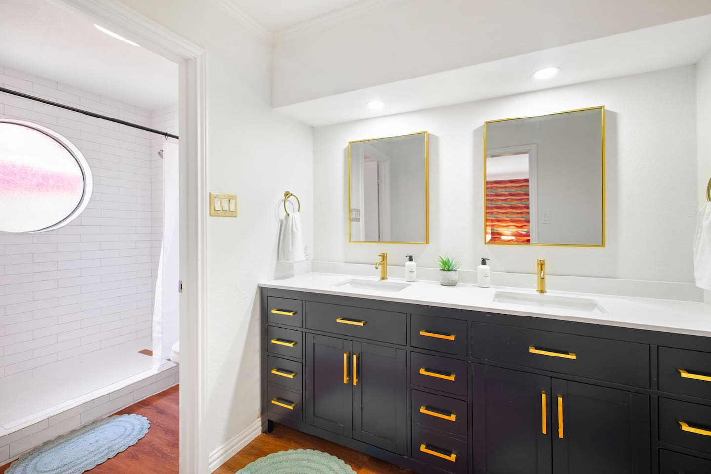  Spa-like ensuite with walk-in shower and double vanity.