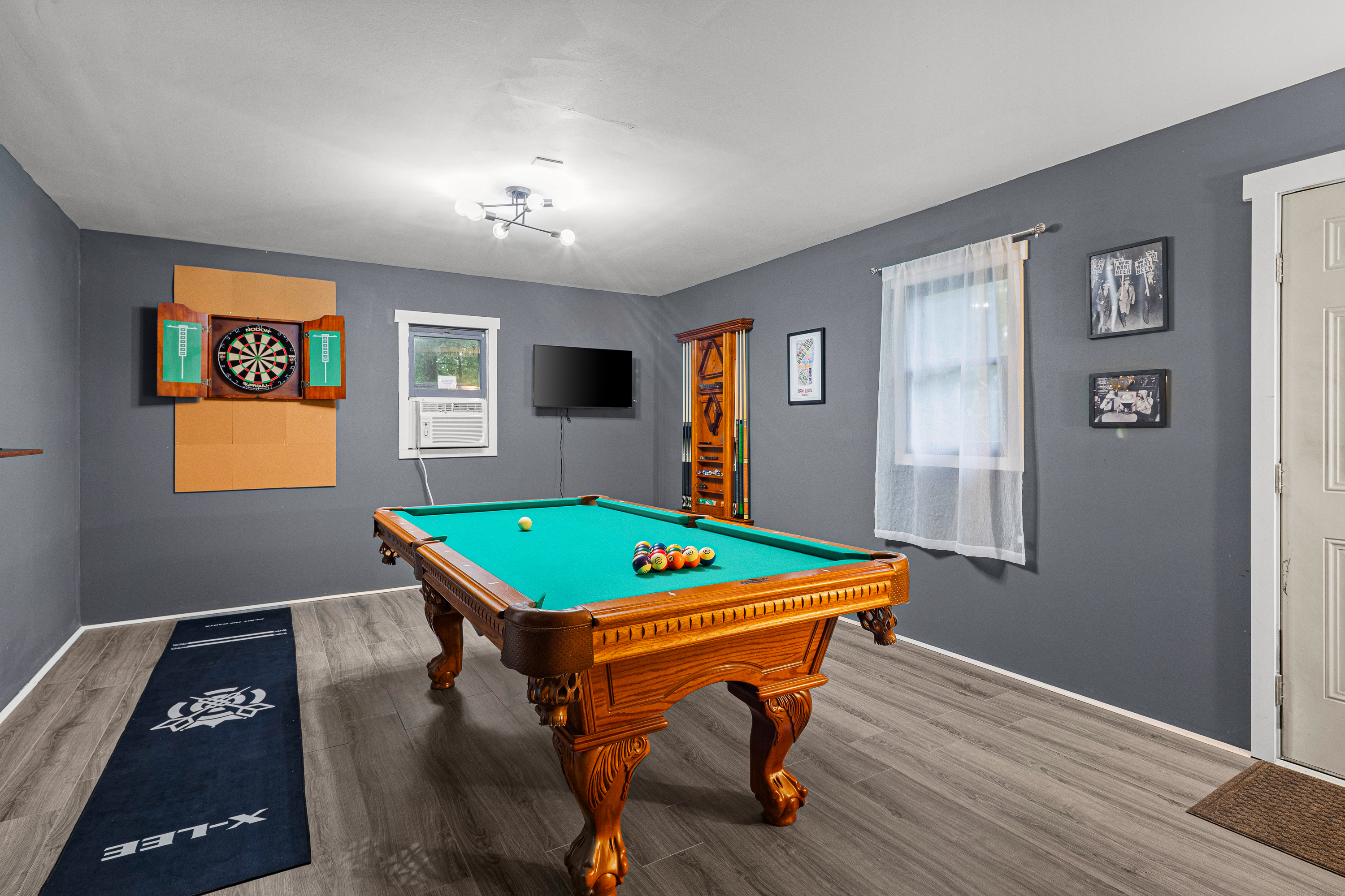 Enjoy our 7' Brunswick table, or play a round of Cricket!