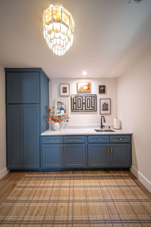 Dedicated laundry room with XL-capacity washer and dryer available for guest use. We provide a starter supply of laundry pods and dryer sheets, making it easy to refresh clothes during longer stays or extended trips.