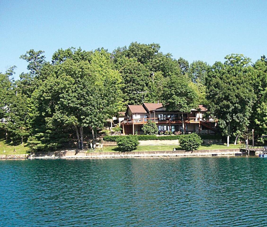 Lakehouse #6. View from Lake.  Private setting with 300 ft. shoreline