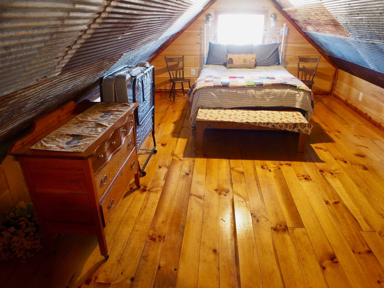 Open Air Loft with Reclaimed Tin Barn Ceilings