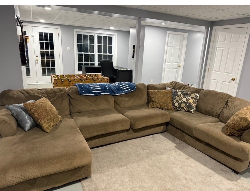 Basement lounge with smart TV