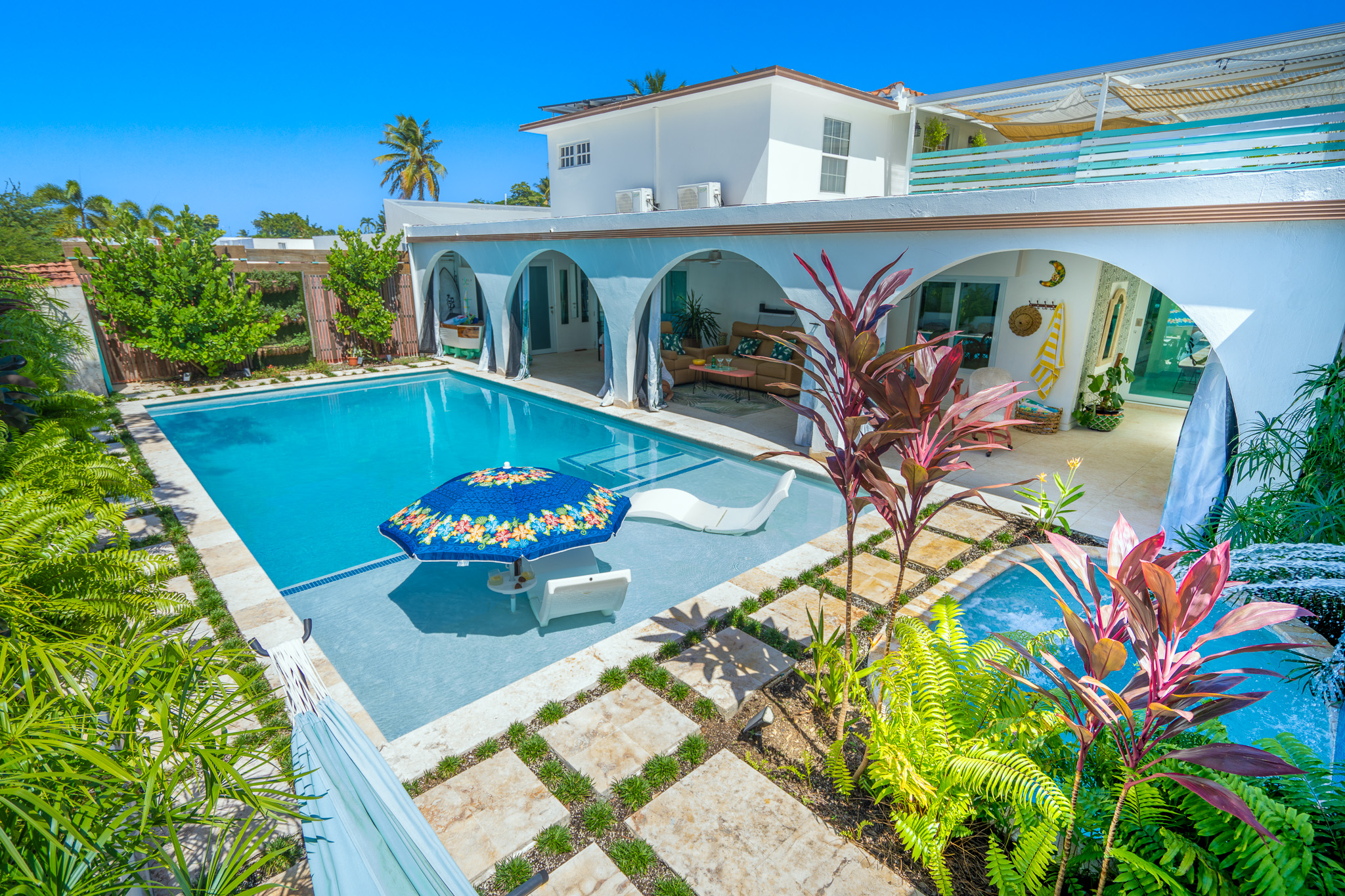 Swim Laps or lounge away as you watch your kids play in our salt water pool in Dorado, Puerto Rico.