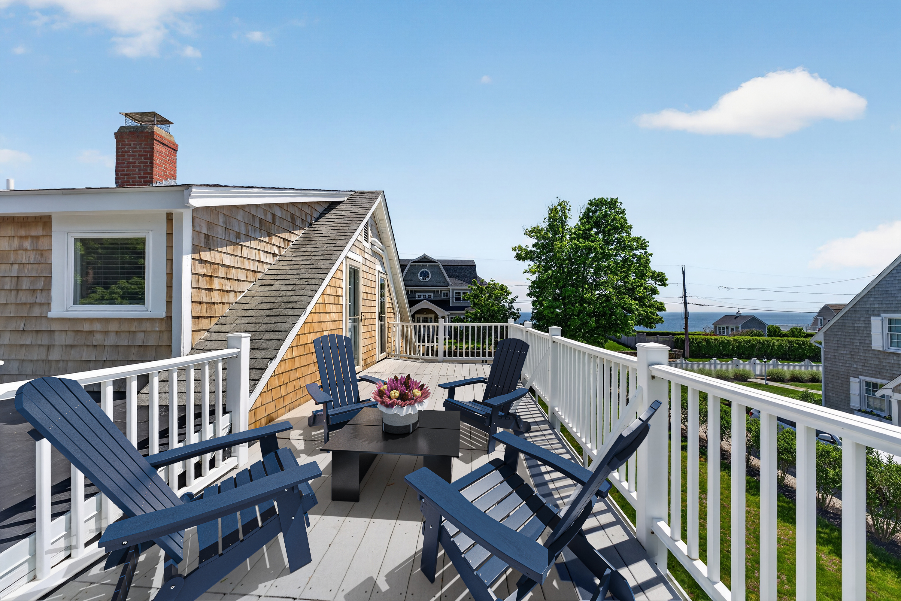 Outdoor seating ideal for open-air dining and relaxing in a comfortable, airy setting.
