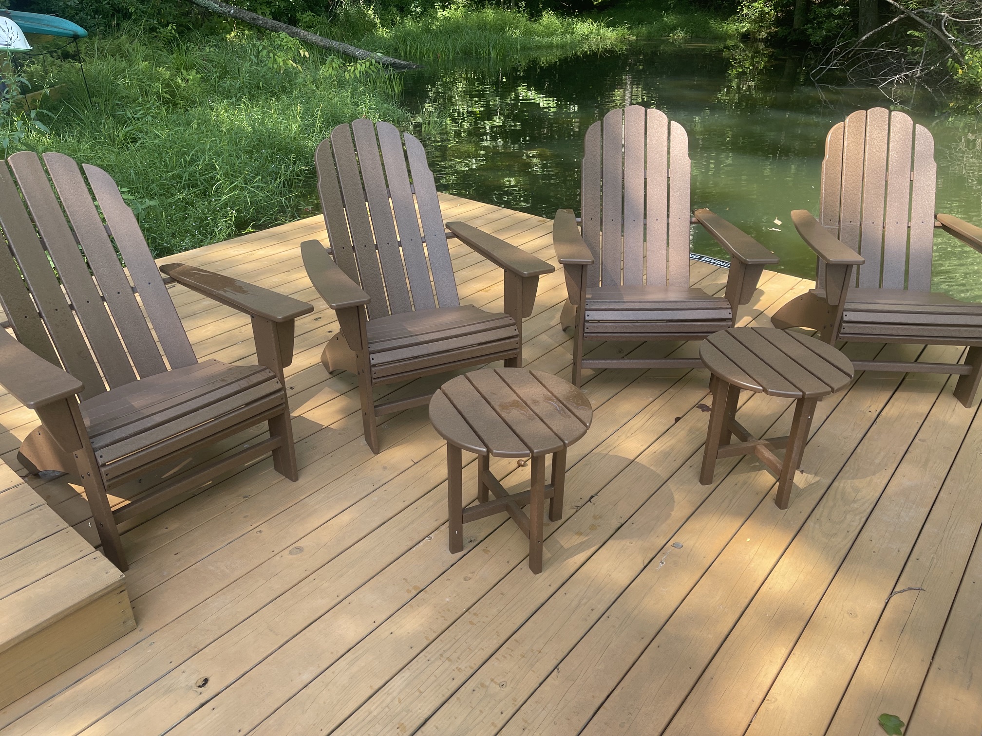 New extended dock with outdoor seating