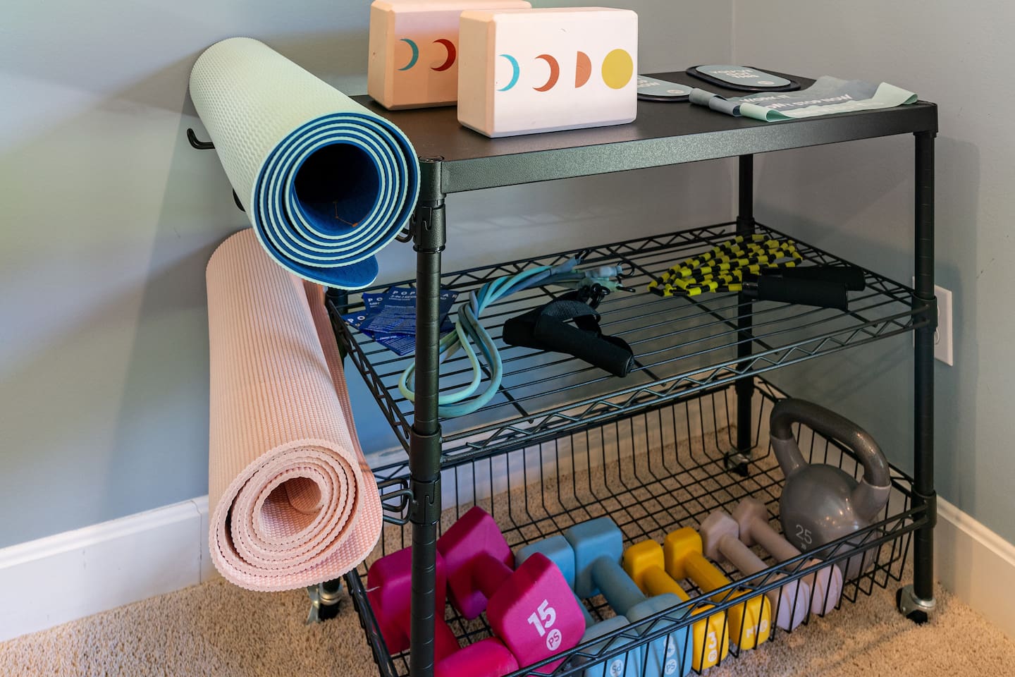 Workout equipment at the house (near the pool table). There is also a fitness room about a 5-minute drive away