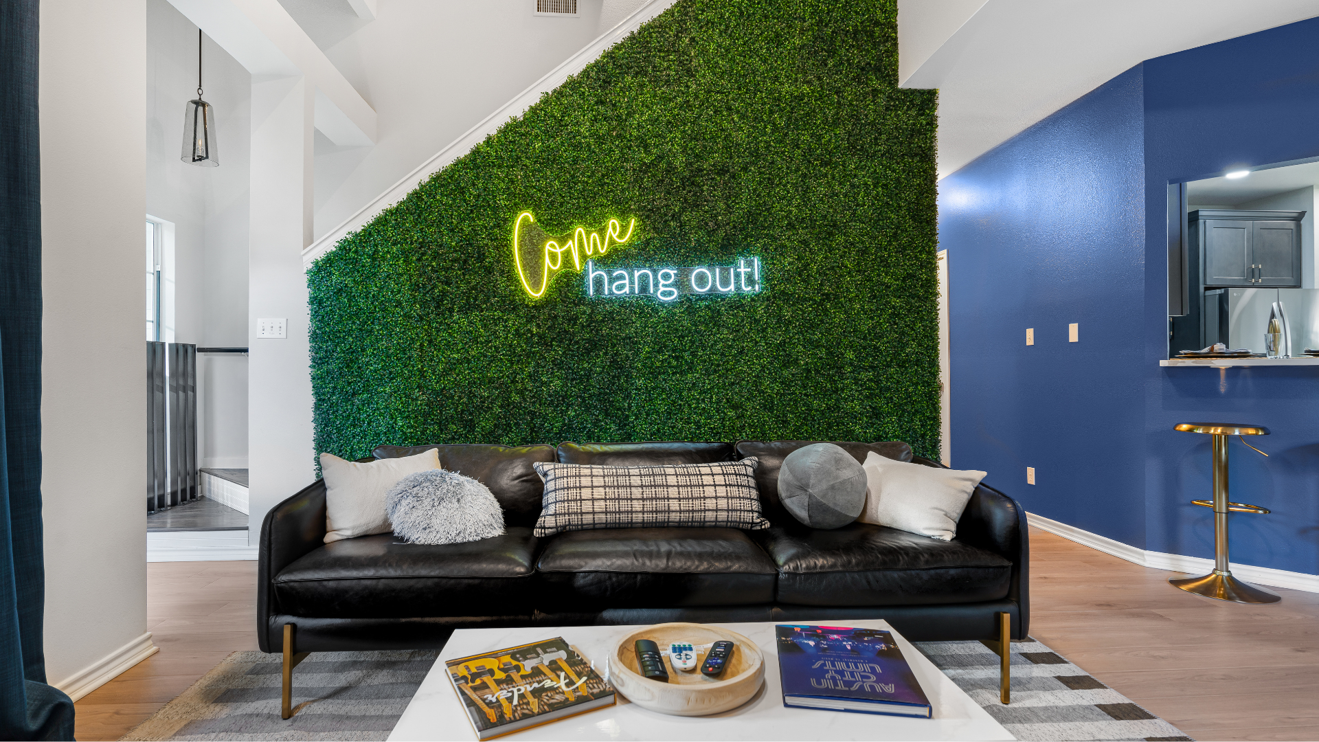 Welcome to your ultimate hangout spot! With vibrant decor, cozy seating, and a stylish IG wall, it's perfect for gatherings or chill vibes. Kick back, relax, and make some memories!