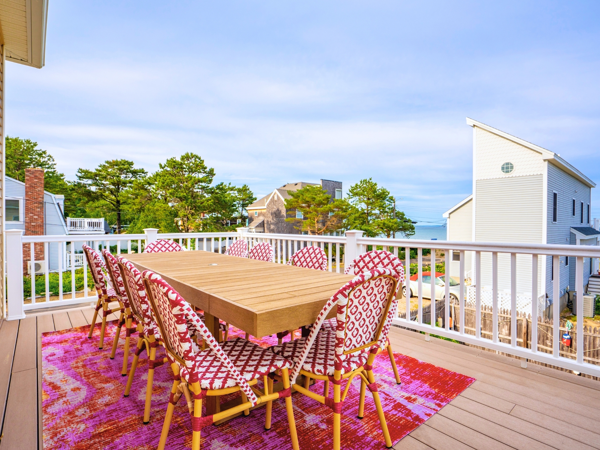 Whether it’s for a chat or a quiet moment, the deck seating is your cozy spot.