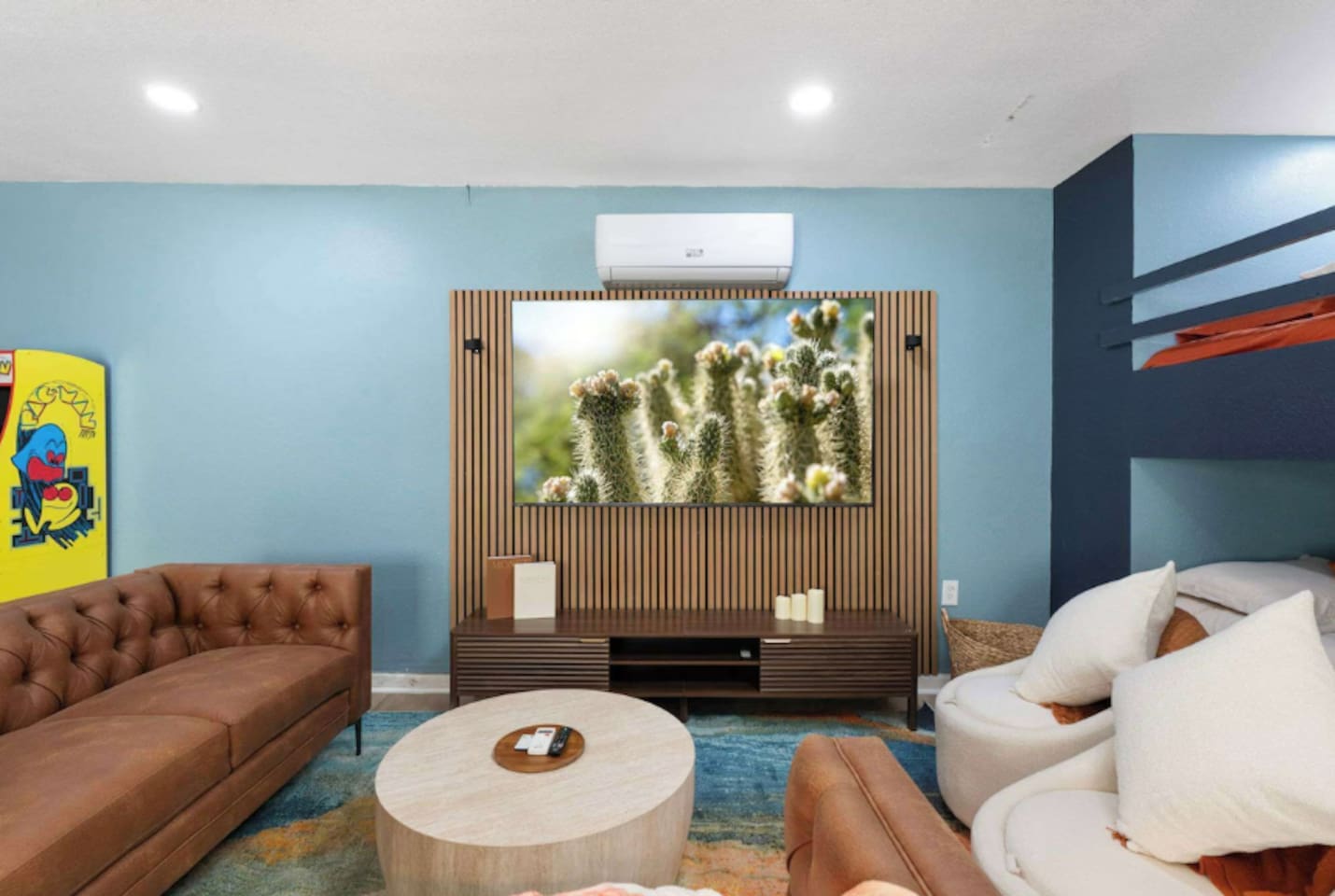 Lounge around and watch tv on the big screen.