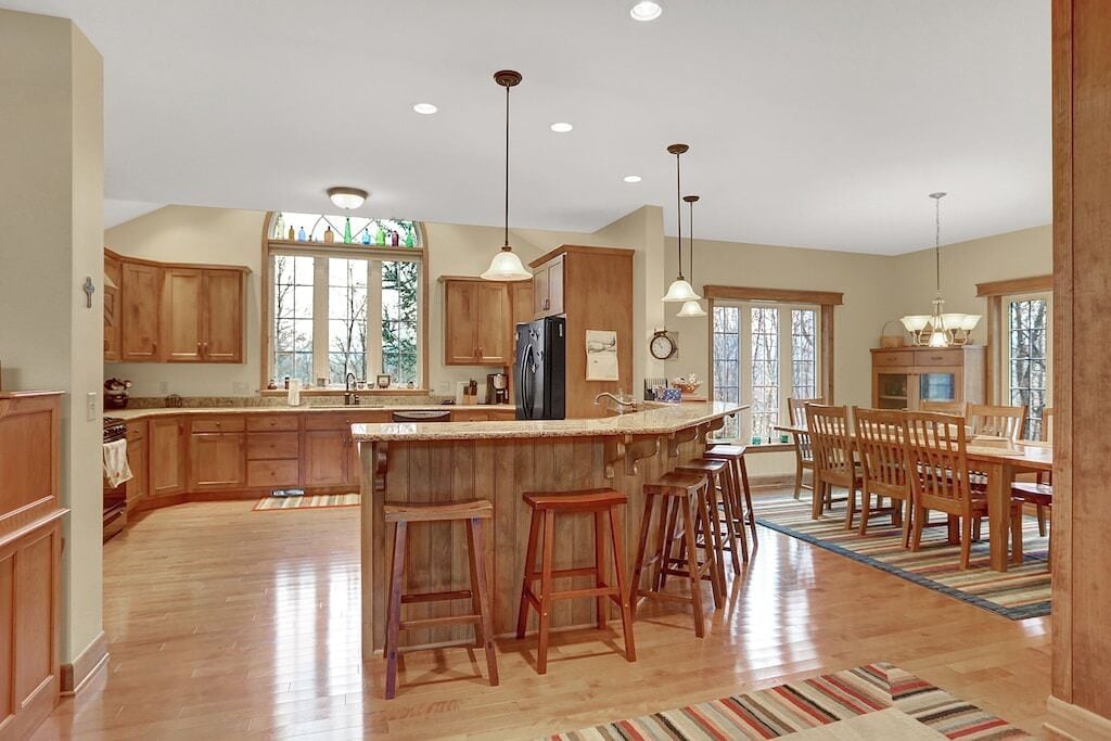The kitchen is large and a great place for all to gather