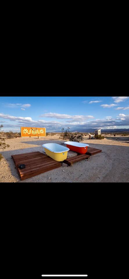 Pull the hose over and cool off in the historic ball n claw tubs