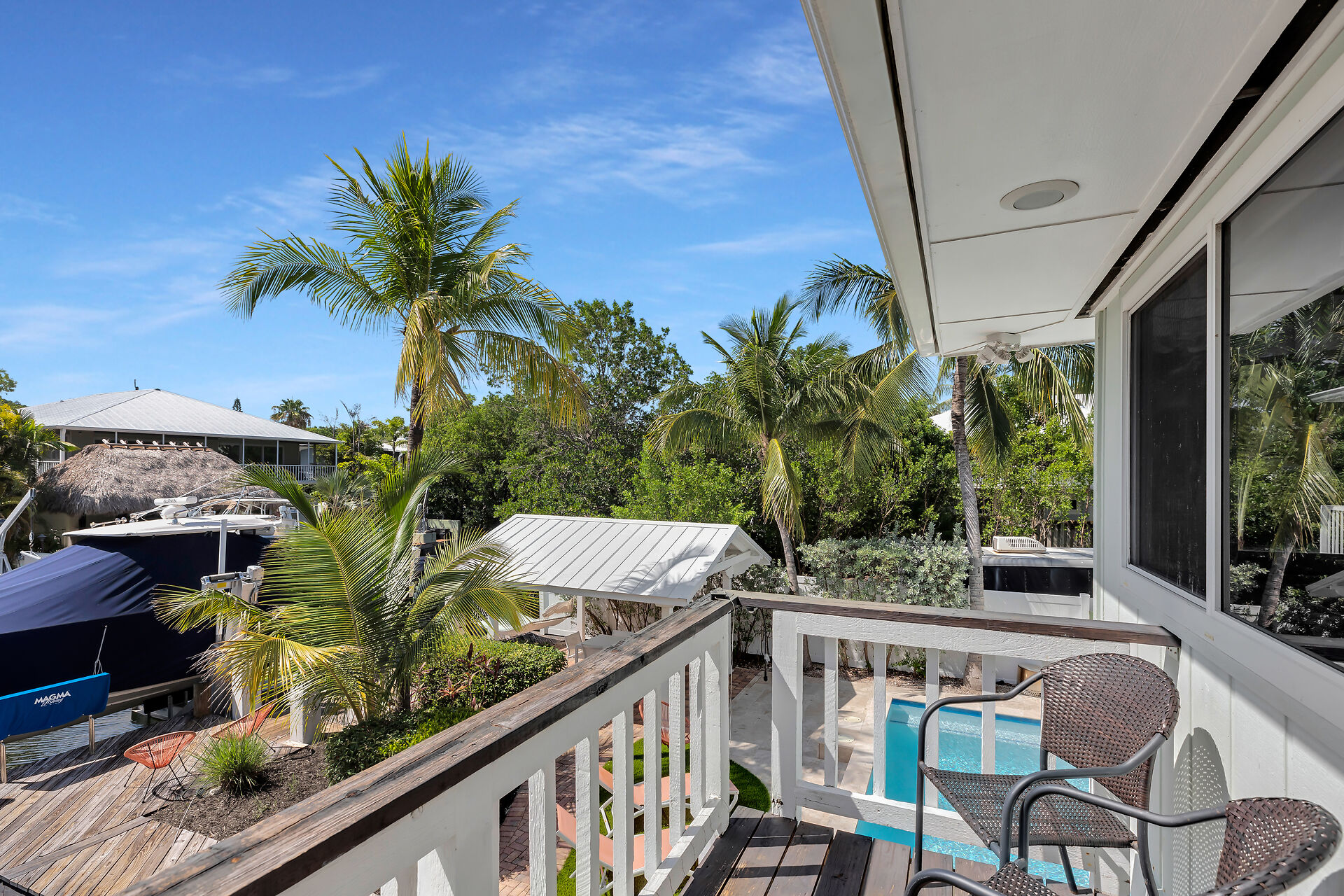 Upstairs patio at entrance to home