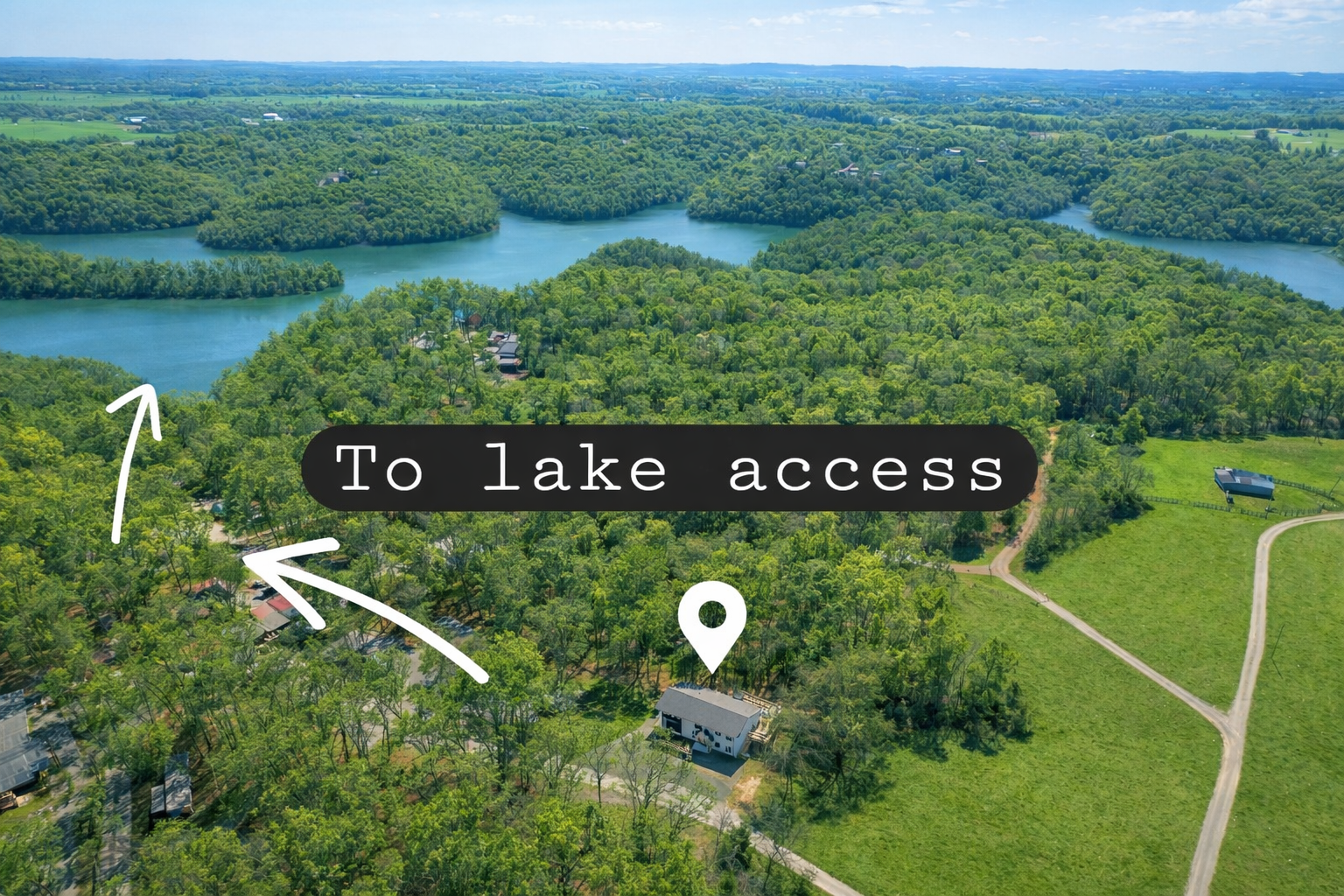 Lake access is just 0.5 miles from the house via the neighborhood boat ramp. A quick, easy drive gets you there, or enjoy a walk down—just be ready for a bit of a workout coming back up!