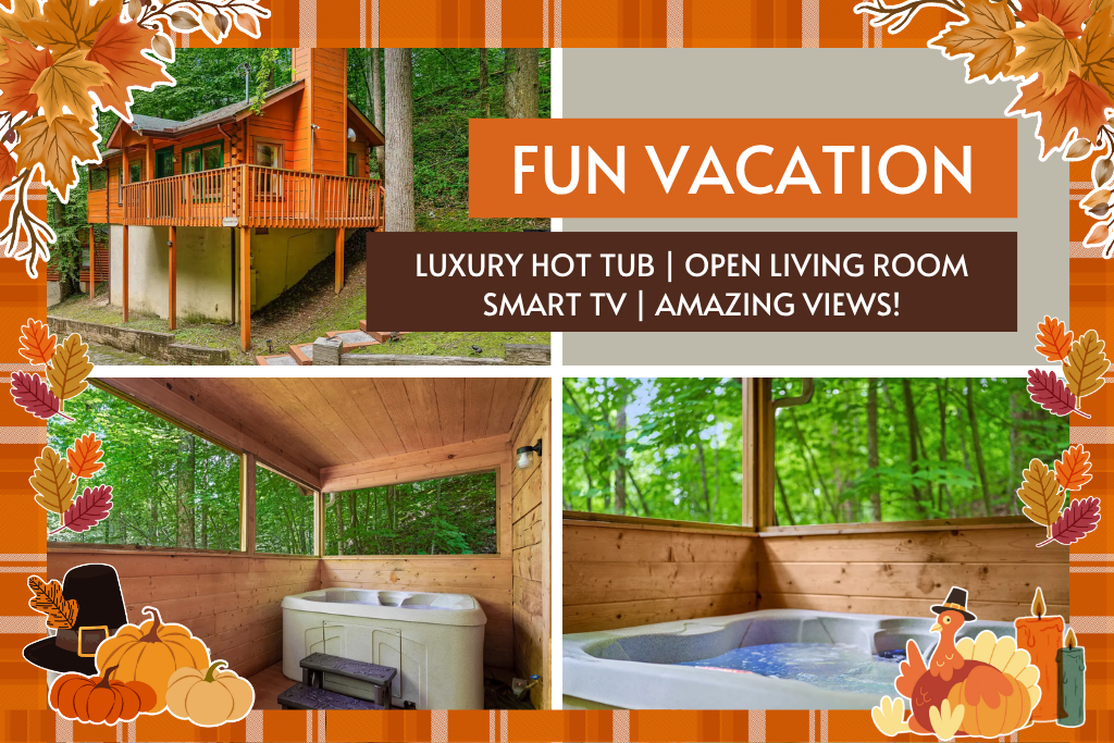 Luxury hot tub, mountain air, and rocking chairs—this is Smoky Mountain living.