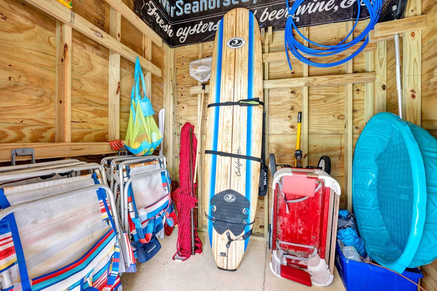 Beach toys storage room