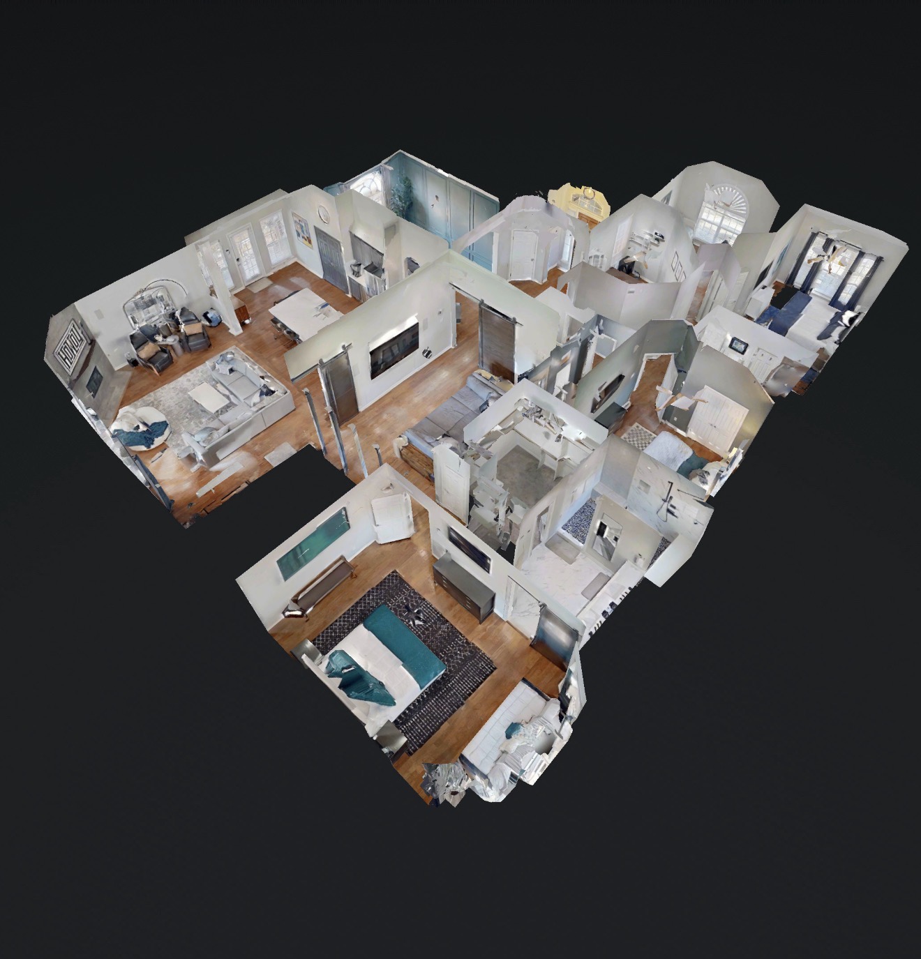 A full 3D walkthrough view showing the layout, flow, and spacious design of the entire home