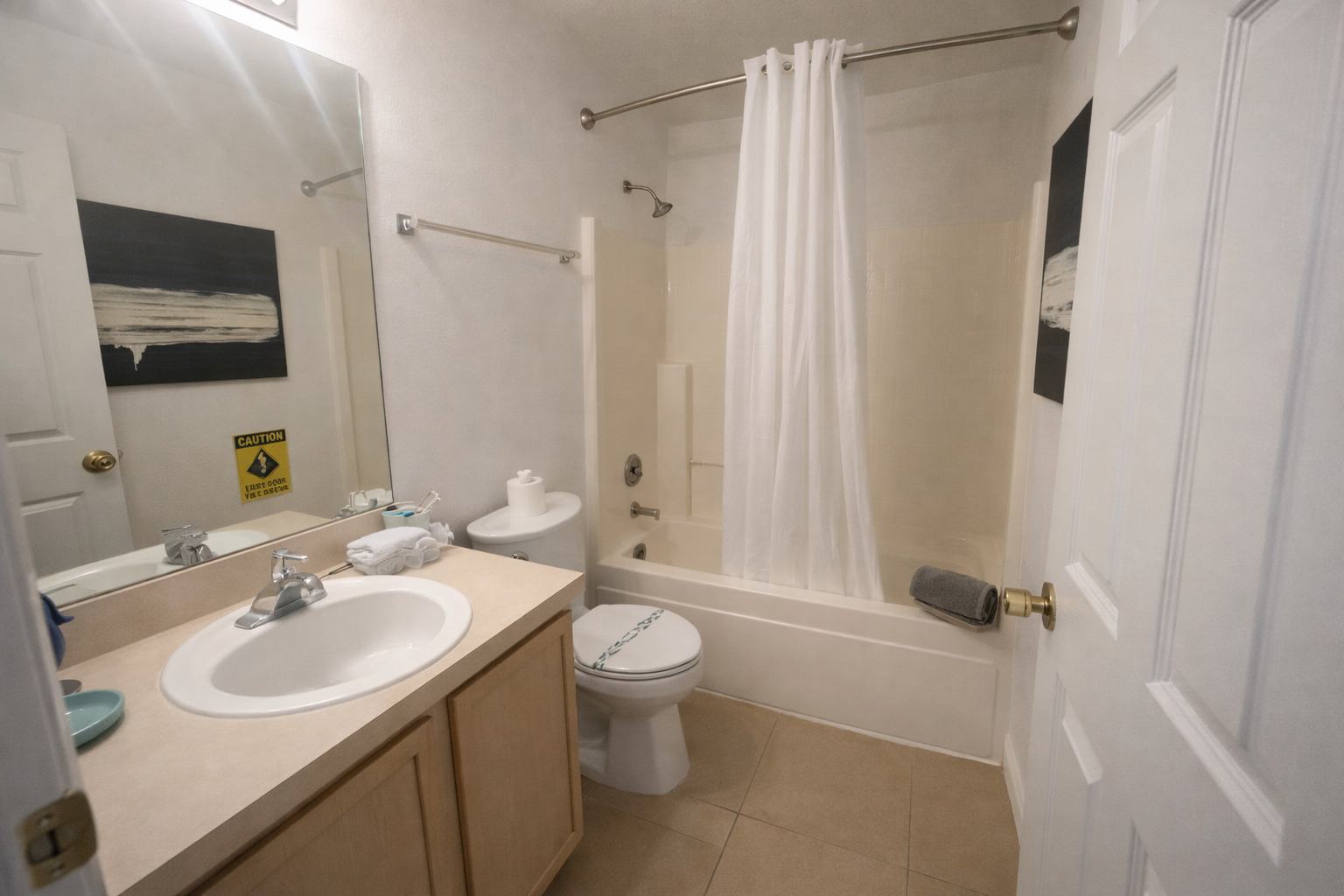 Hall bath with tub + shower 