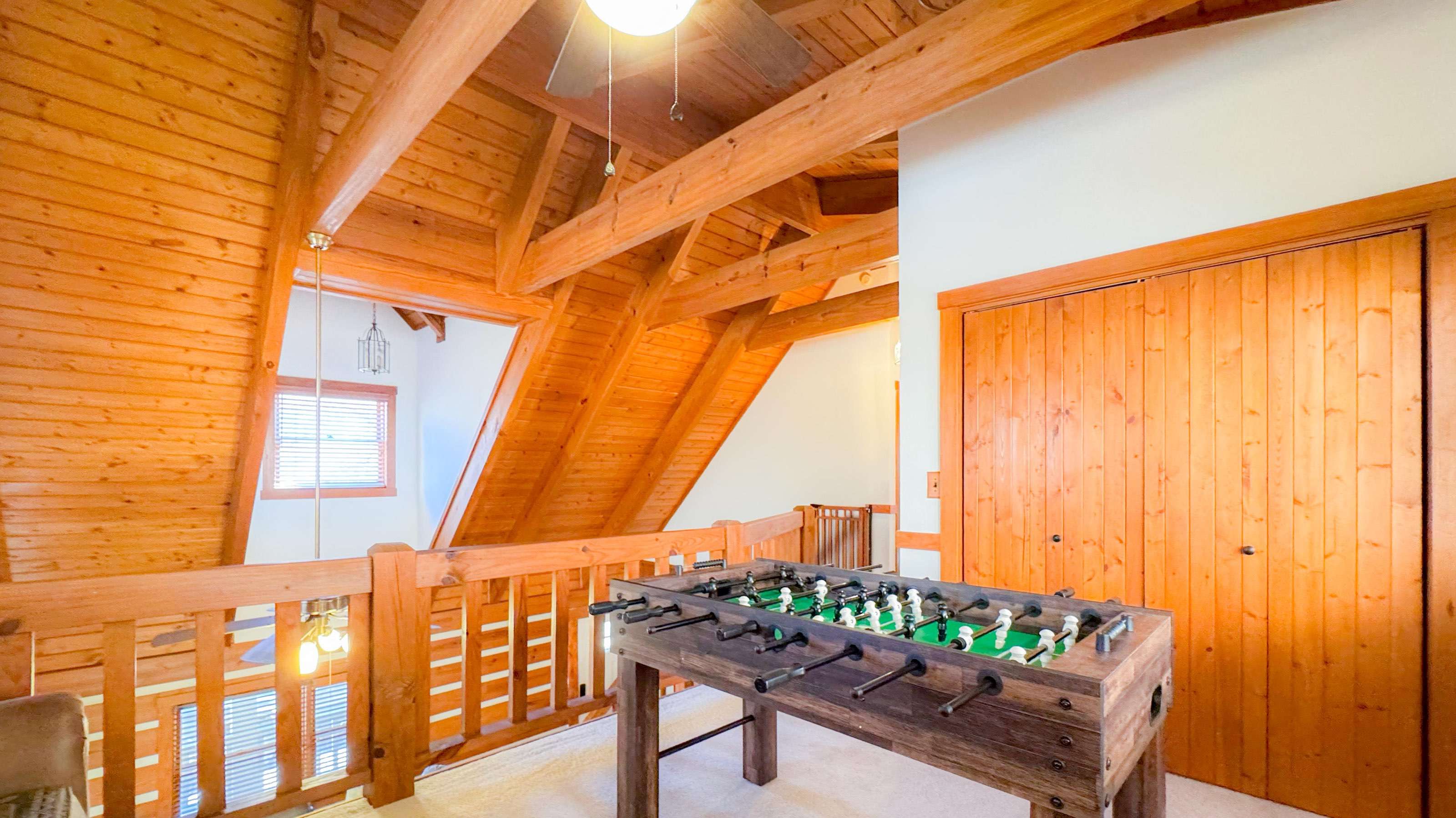 Foosball table in the game room area